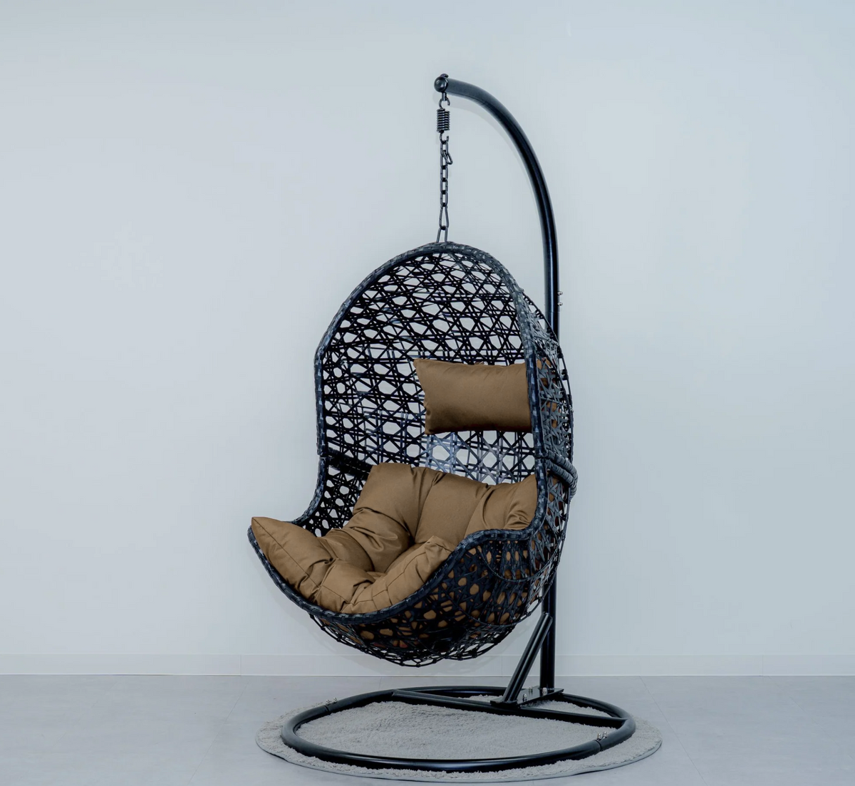 ブラックハンギングチェア Grand S プレミアム1人掛けハンギングチェア｜分割収納・耐荷重120 kg